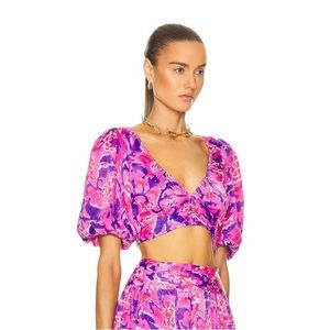 Rococo Sand Pink and Purple Crop Top